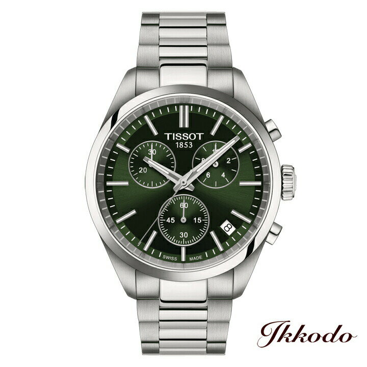 【ご購入特典対象商品】TISSOT ティソ PR 100 CHRONOGRAPH ピーアール100 クロノグラフ グリーン 40mm 10気圧防水 腕時計 正規品 2年保証 T150.417.11.091.00 T1504171109100