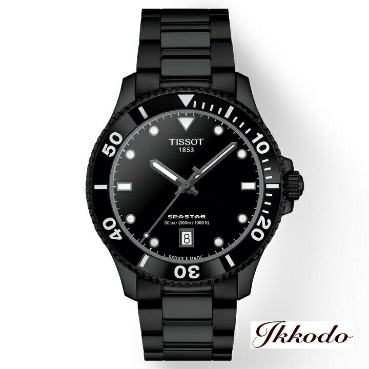 【ご購入特典対象商品】TISSOT ティソ SEASTAR シースター 1000 クォーツ 40mm 30気圧防水 メンズ腕時計 正規品 2年間メーカー保証 T120.410.33.051.00 T1204103305100