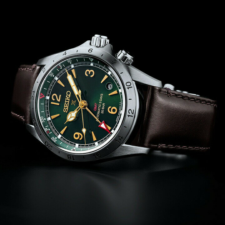 セイコー SEIKO プロスペックス PROSPEX Alpinist アルピニスト GMT 20気圧防水 ステンレスケース カーフレザーバンド 正規品 腕時計 SBEJ005