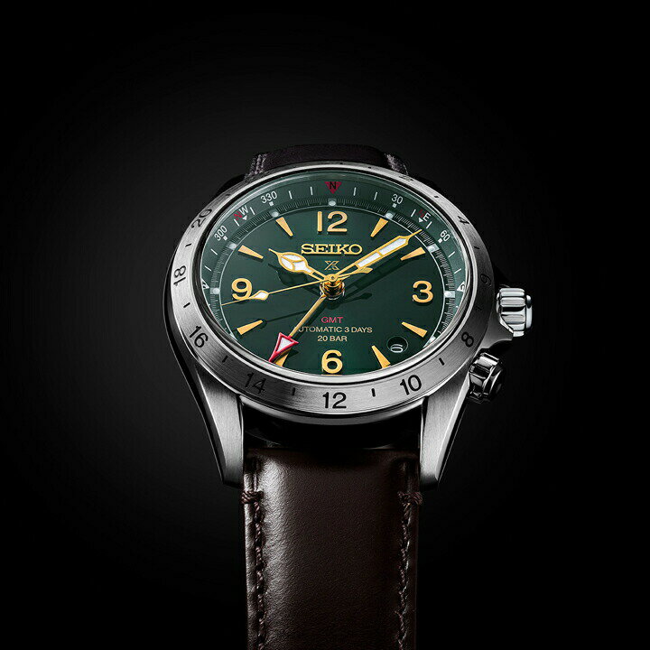 セイコー SEIKO プロスペックス PROSPEX Alpinist アルピニスト GMT 20気圧防水 ステンレスケース カーフレザーバンド 正規品 腕時計 SBEJ005