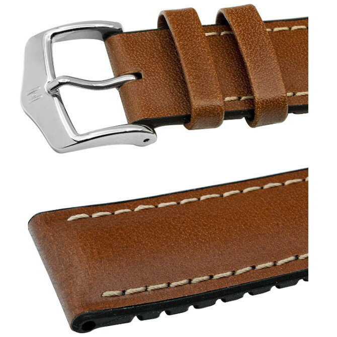 ポイント15倍！ ヒルシュHIRSCH James ジェームス カーフレザー プレミアムカウチューク(天然ゴム) 時計ベルト 925002　送料無料