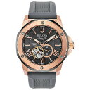 5 7 9:59まで10%OFFクーポンあり ブローバ BULOVA マリンスター 自動巻き AUTOMATIC 45ミリ オープンハート ステンレススケース RG IP シリコンラバーバンド 200M防水 正規品 3年保証 98A228