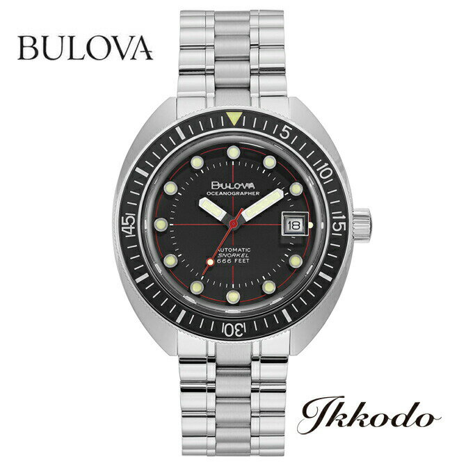 ブローバ BULOVA アーカイブシリーズ Oceanographer“Devil Diver”/デビルダイバー 自動巻き 41ミリ ブラック文字盤 ステンレスケース＆ブレス 20気圧防水 日本国内正規品 3年保証 96B344