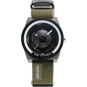 タックス TACS NATO LENS ナトーレンズ クォーツ 44ミリ ブラック文字盤 ステンレススティールケース カーキナイロンキャンバス×レザー 5気圧防水 正規品 2年保証 TS1503A