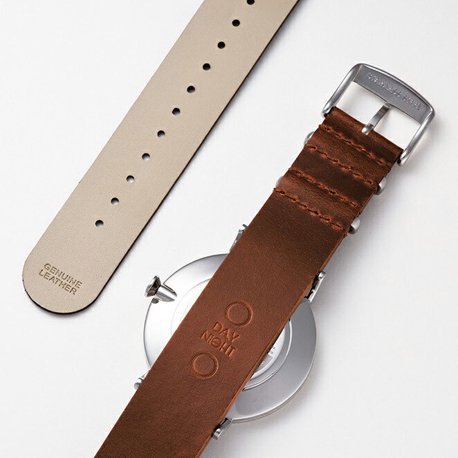 タックス TACS デイアンドナイト DAY&NIGHT クォーツ 41ミリ ブルー文字盤 ステンレスケース ブラウンNATOタイプレザー 50M防水 日本国内正規品 2年保証 メンズ腕時計 TS1602C