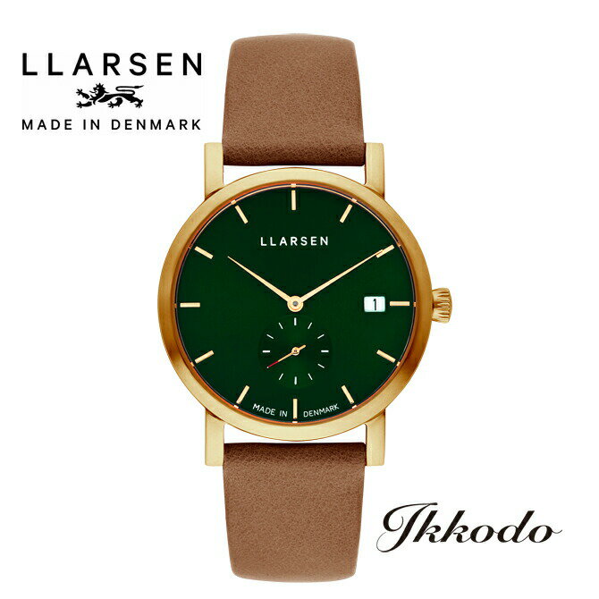 エルラーセン【LLARSEN】Made in Denmark デンマーク製 HELENA レディース ステンレスケースゴールドIP カーフストラップ(キャメル)35ミリ 日本国内正規品 LL137GFCM