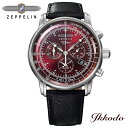 NEW ANTIQUEコラボ50本限定 トートバックプレゼント ツェッペリン ZEPPELIN 100周年記念シリーズ ポルシェレザー クロノグラフ クォーツ 42mm 日常生活用防水 正規品 腕時計 2年間メーカー保証 8680-5-BK-NA 86805-BKNA