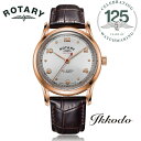 【世界限定300本 日本入荷20本】ロータリー ROTARY ヘリテージ Heritage 自動巻き 40mm 5気圧防水ステンレスケースローズゴールドプレート カーフストラップ ドーム型ミネラルガラス 日本国内正規品 メンズ腕時計 GS05144/70【GS0514470】