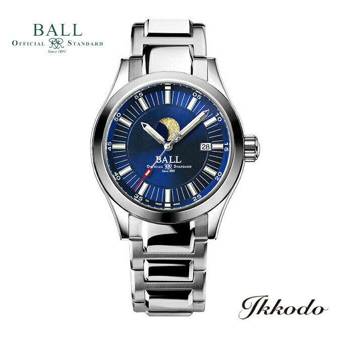 ボールウォッチ BALLWATCH エンジニア II ムーンフェイズ 自動巻き 41mm ブルーダイヤル 自発光マイクロ・ガスライト 耐衝撃性5,000Gs アモータイザー耐衝撃 100m防水 腕時計 正規品 最長5年間保証 NM2282C-SJ-BE