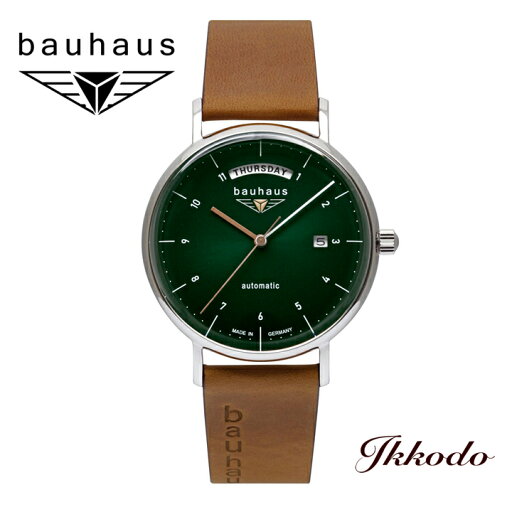 bauhaus バウハウス POINTtec(ポインテック社) Automatic 自動巻き ステンレスケース レザーバンド 41mm グリーン文字盤 ドイツ製 5気圧防水 メンズ ウォッチ 腕時計 男性 紳士 日本国内正規品 2年保証 2162-4AT 【21624AT】 送料無料 bauhaus バウハウス POINTtec(ポインテック社) Automatic 自動巻き ステンレスケース レザーバンド 41mm グリーン文字盤 ドイツ製 5気圧防水 メンズ ウォッチ 腕時計 男性 紳士 日本国内正規品 2年保証 2162-4AT 【21624AT】 送料無料