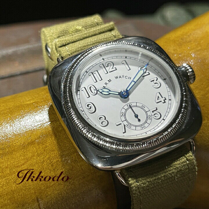 楽天城下町松本の時計店　一光堂M.R.M.W. モントルロロイ The Cushion Watch ザ・クッションウォッチ クォーツ ホワイト文字盤 3気圧防水 正規品 1年保証 ミリタリーウォッチ CU-WH-02【CUWH02】