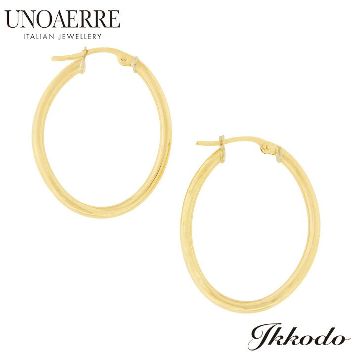 Rakuten - UNOAERRE ウノアエレ K18イエローゴールドフープピアス 正規品 2352