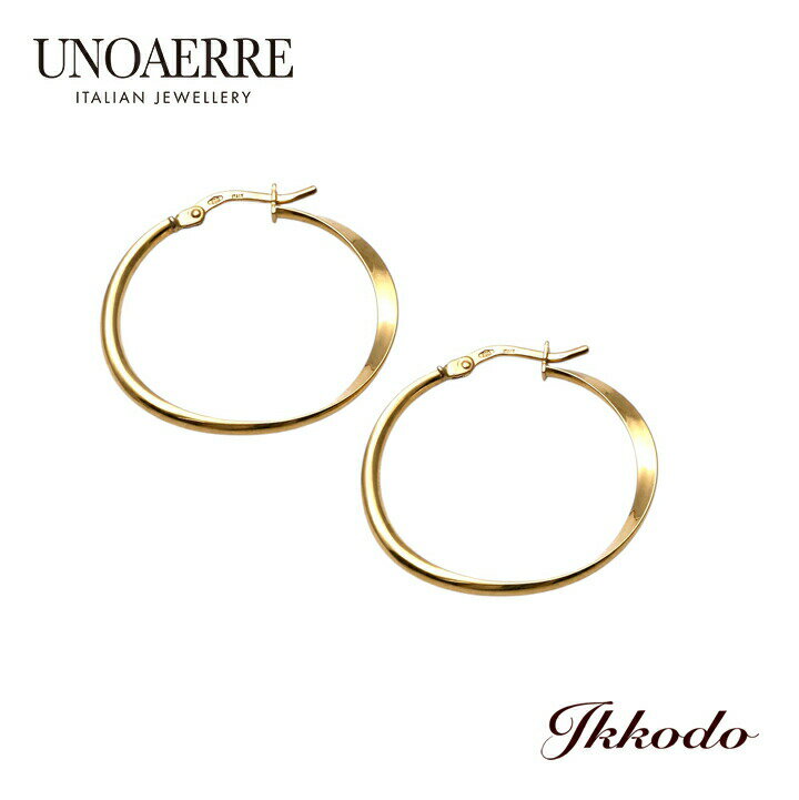 乐天商城 - UNOAERRE ウノアエレ K18イエローゴールドフープピアス 正規品 31758