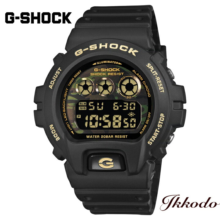 乐天商城 - G-SHOCK Gショック カシオ BOLD CAMO SERIES, CAMO AND GOLD 6900 SERIES 50mm 20気圧防水 正規品 腕時計 DW-6900CF-1JF DW6900CF1JF