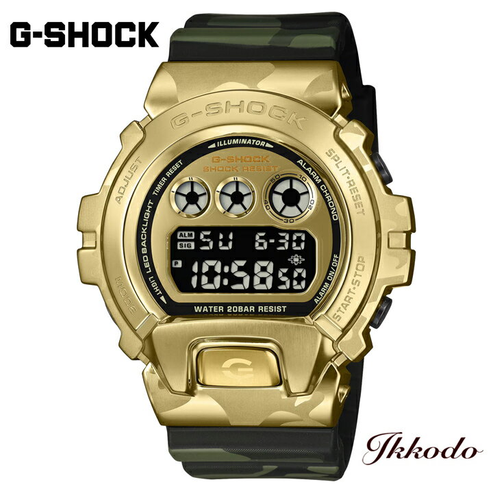 乐天商城 - G-SHOCK Gショック カシオ BOLD CAMO SERIES, CAMO AND GOLD 6900 SERIES 50mm 20気圧防水 正規品 腕時計 GM-6900CMG-3JF GM6900CMG3JF
