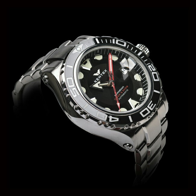 ケンテックス KENTEX マリンマンシーアングラー ブラック Marineman Sea-Angler 自動巻き 44.8mm 300m潜水防水 正規品 腕時計 S706X-01 S706X01
