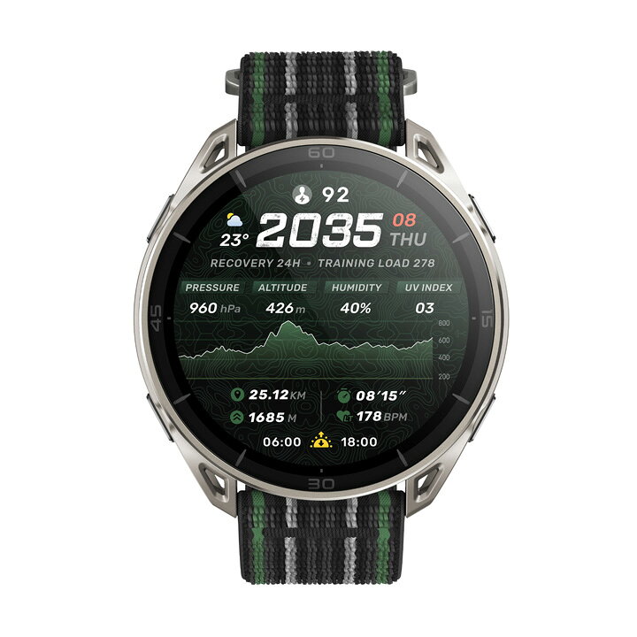城下町松本の時計店 一光堂のアマズフィット Amazfit チーター 2 ウルトラ Cheetah 2 Ultra チタン スマートウォッチ 3000nit高輝度 GPS内蔵 64Gストレージ 30日間バッテリー オフラインマップ 心拍 睡眠 健康管理 スポーツモード ナビゲーション 音声操作 AI HYROX ハイロックス 日本正規品 SP170084｜アングル3