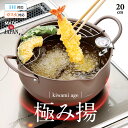 【ポイント10倍】極み揚 温度計付深型揚げもの鍋20cm 揚げ鍋 温度計 IH対応 ガス火 深型鍋 取っ手付き 油切り網 バット キッチン用品 調理器具 お弁当...