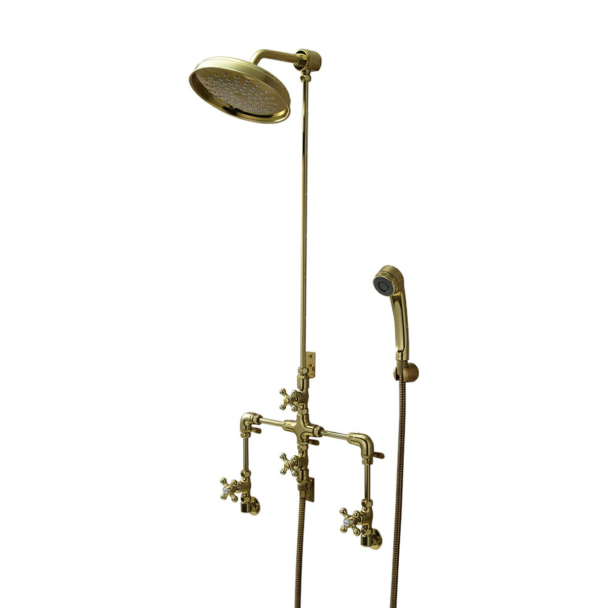 【エントリーでP5倍◆】カクダイ オーバーヘッドシャワー混合栓 アンティークゴールド カクダイ KAKUDAI かくだい シャワー シャワーヘッド 混合栓 バス用品 お風呂 水栓金具 部品 切替部 水栓 水周り用品 水周り関連 DIY