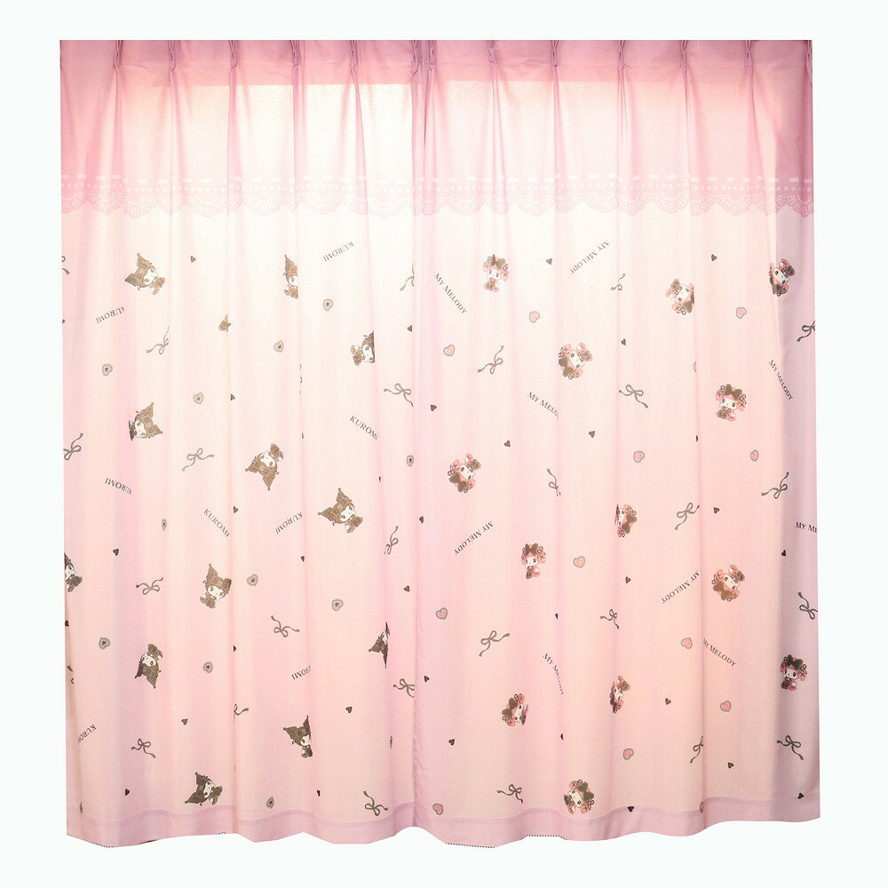 【エントリーでP5倍◆】モリシタ サンリオ レースカーテン 2枚組 幅100x176cm丈 (マイメロディ クロミちゃん 絵羽柄レースカーテン) グッズ 大人 ...