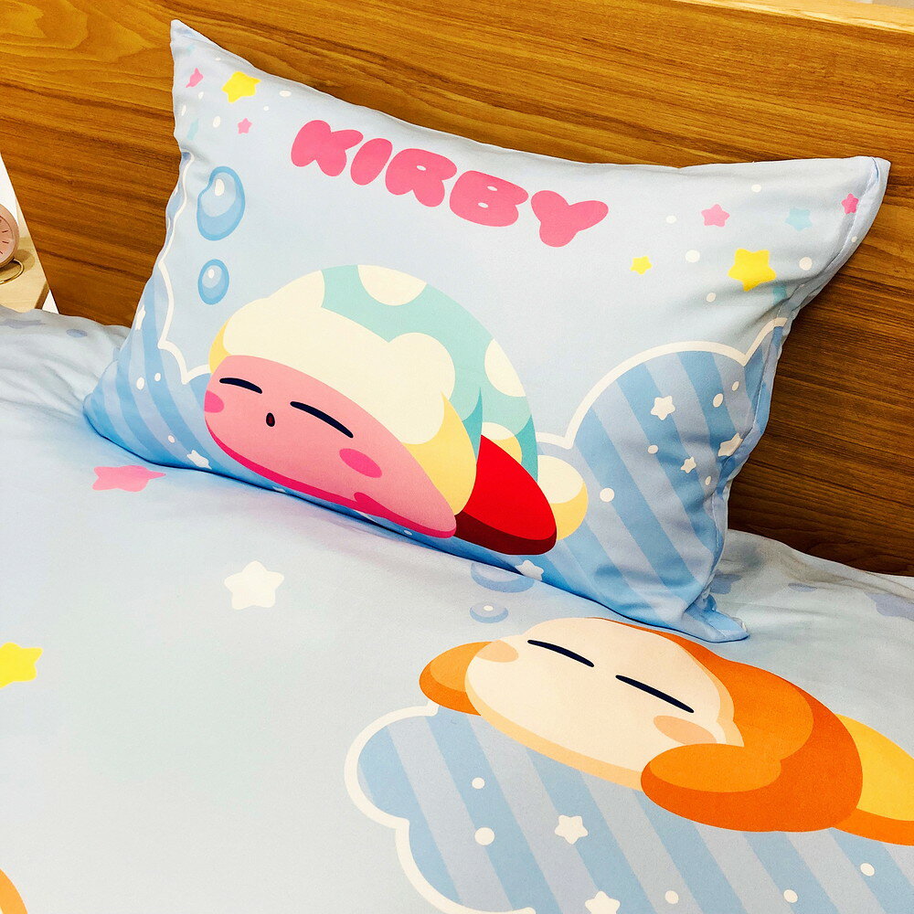 【エントリーでP5倍◆】モリシタ 星のカービィ 布団カバーセット (ワープスター スリープ ワドルディ 掛け布団カバー・枕カバー) 柔らかピーチスキン シングル 150x210cm ブルー グッズ 可愛い 寝具カバー 2点セット キャラクター [3]