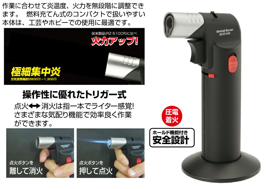 【エントリーでP5倍◆】新富士バーナー 新富士 RZ-511CR スポットフレーム プロ アウトドア　外仕事　キ..