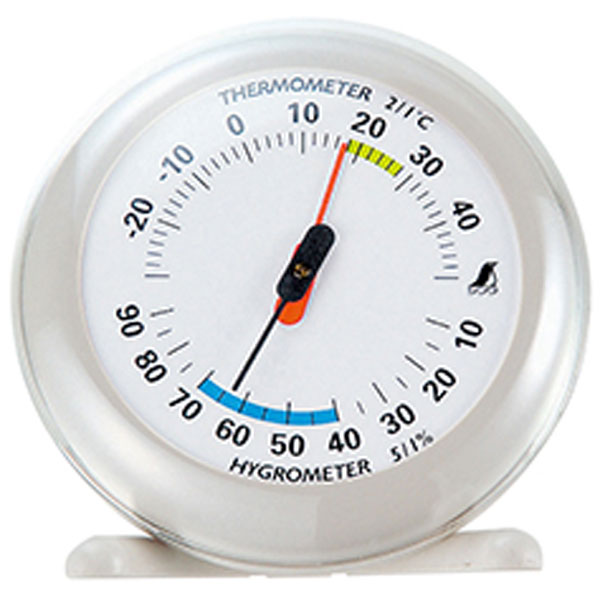 シンワ測定 温度計 湿度計 非接触型 デジタル アナログ 料理 健康管理 赤ちゃん70497温湿度計Q-2丸型10ライトグレー