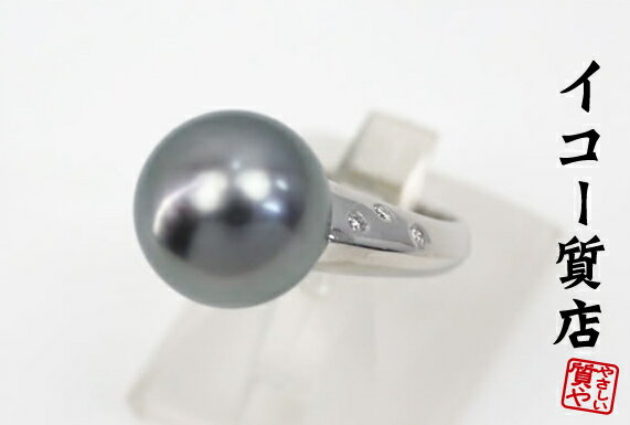 【中古】Pt900ブラックパール1...