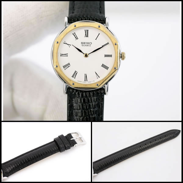 セイコー　★極希少　アンティークモデル　「スイスセイコー　ソシエ」　レディース　レザーベルト新品交換済み　美品　【中古】6862