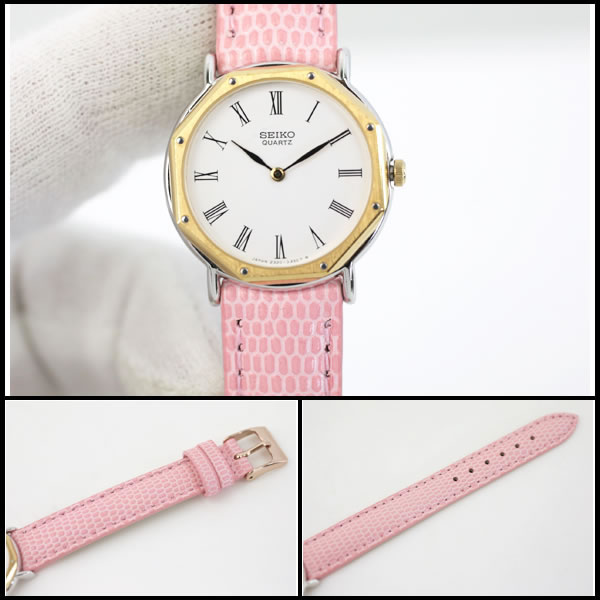 セイコー　★極希少　アンティークモデル　「スイスセイコー　ソシエ」　レディース　レザーベルト新品交換済み　美品　【中古】6867