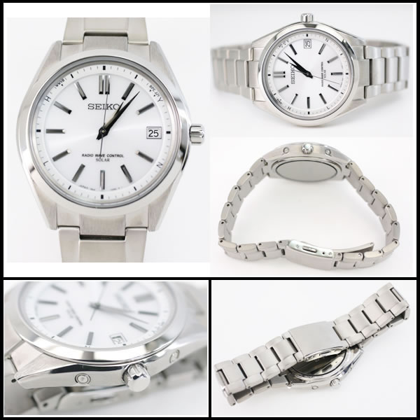 セイコー　★未使用・保管品　ブライツ　SAGZ079　チタンモデル　メンズ　ソーラー電波　ホワイトダイヤル　【中古】7347