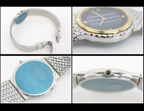 セイコー　クレドール　★希少　服部セイコー　5A70-0260　レディース　18KTベゼル　ブルーメノウダイヤル　美品　【中古】7413