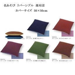 色あそび リバーシブル 座布団 5パターン カバーサイズ 50×50cm 通常わた入り