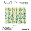 ピーナッツ カーテン ドレープ キャンプレモン 約100×200cm 2枚組(1窓分) イエロー スミノエ PEANUTS Snoopy 日本製