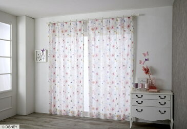 ミッキー カーテン シアー アロマ 約100×198cm 2枚組(1窓分) ローズ スミノエ MICKEY Disney ディズニーホームシリーズ ウォッシャブル 日本製