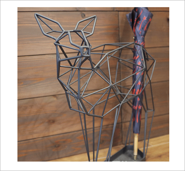 傘立 シャドーワイヤー UMBRELLA STAND DEER ディア ホワイト ブラック 傘立て お...