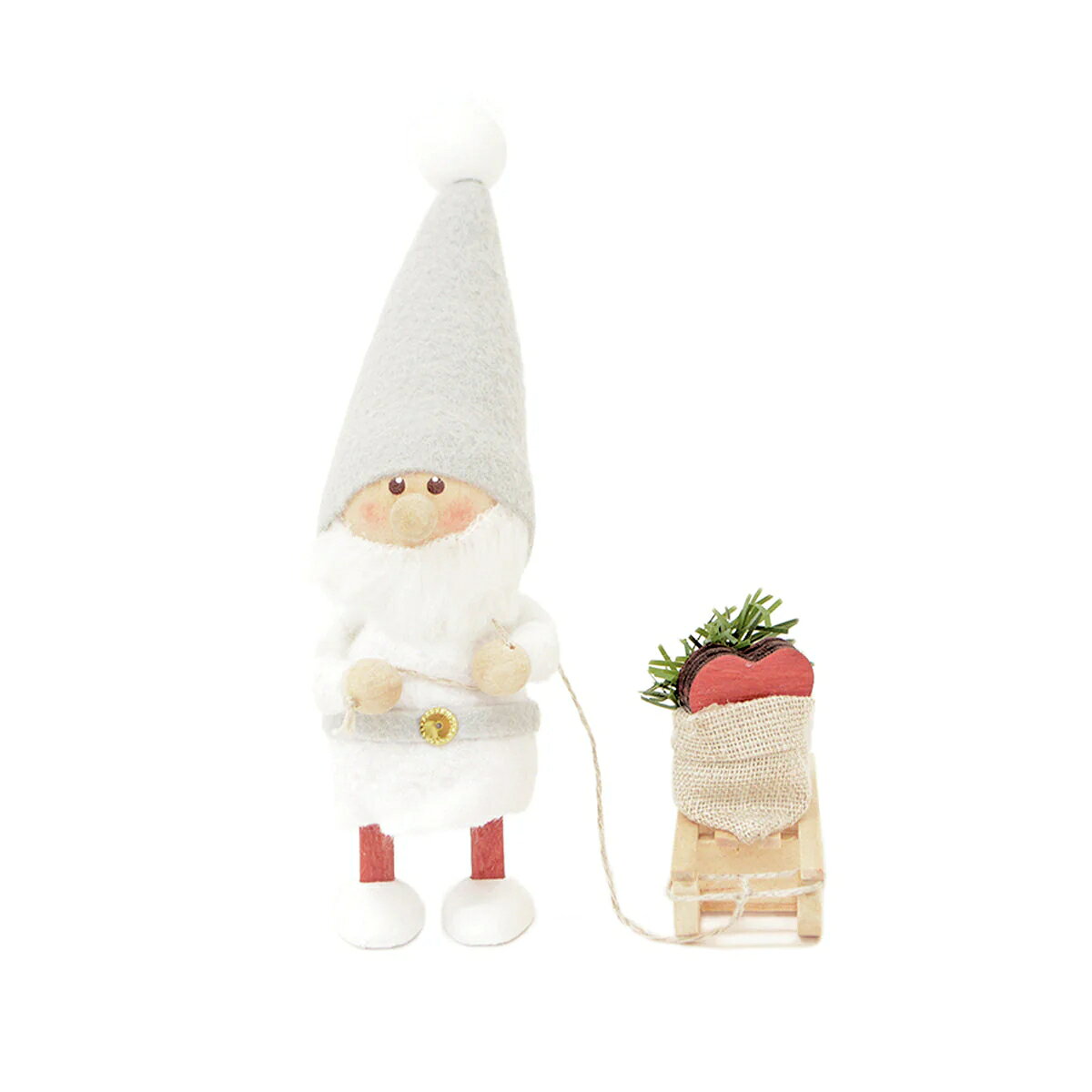 ハートを届けるサンタ ノルディカ　ニッセ 木製人形 ニッセ 北欧 クリスマス プレ...