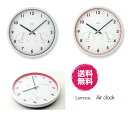 Air clock エアークロック電波時計 掛け時計 置き時計 温度計 湿度計 電波時計　レムノス　LC09-11W