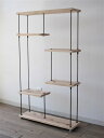 テレビCM掲載wood iron shelf 1150*600*225（アイアン 棚 ラック シェルフ 鉄 木 収納棚 アンティーク ウォールシェルフ オープンラック 両面棚 商品棚 デイスプレイ）