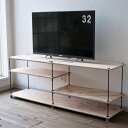 wood iron shelf 440*1200*300〈ナチュラル色〉（テレビ台 ローボード アイアン 棚 テレビボード ラック シェルフ TVボード 鉄 木 収納棚 ビンテージ シャビー インダストリアル）