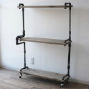 vintage iron shelf 1180*800*310（アイアン 棚 ラック シェルフ 鉄 木 収納棚 アンティーク ウォールシェルフ オープンラック 両面棚 商品棚 デイスプレイ）