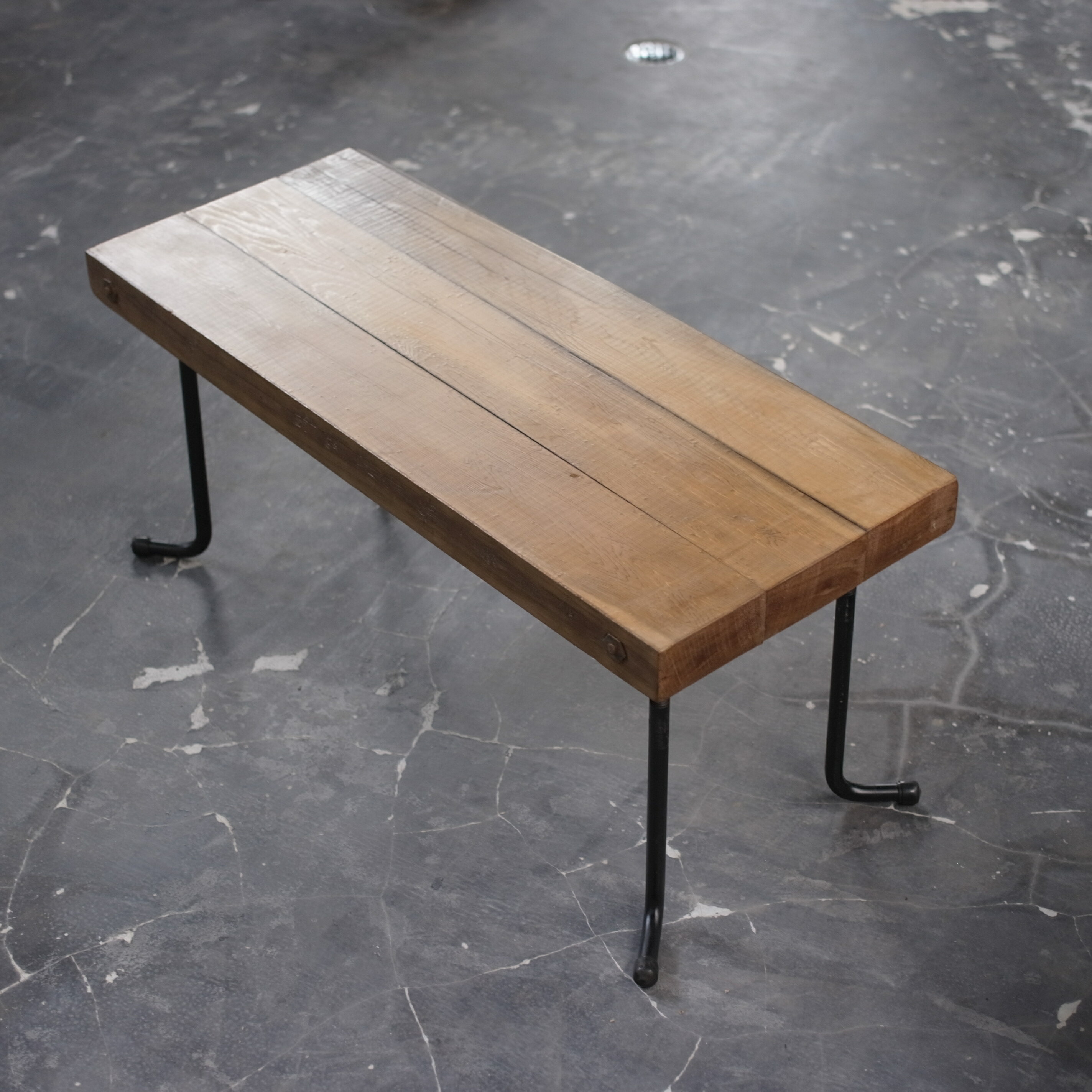 Rakuten - 【現品販売】wood iron table 33*77*32tab25 アイアン 鉄製脚 鉄脚 ローテーブル 木製 机 一人暮らし テーブル リビング 長方形 長机 低いテーブル アンティーク ビンテージ おしゃれ シンプル リビング ダイニング 天然木 茶色 ブラウン