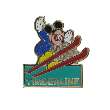 【中古】 TIMBERLINE スキーをする ミッキーマウス ブローチ Disney ピンバッジ ピンバッチ 【異国屋】