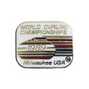 【中古】世界カーリング選手権 ヴィンテージ ピンバッジ ブローチ ピンバッチ アメリカ輸入雑貨 WORLD CURLING CHAMPIONSHIPS 1989