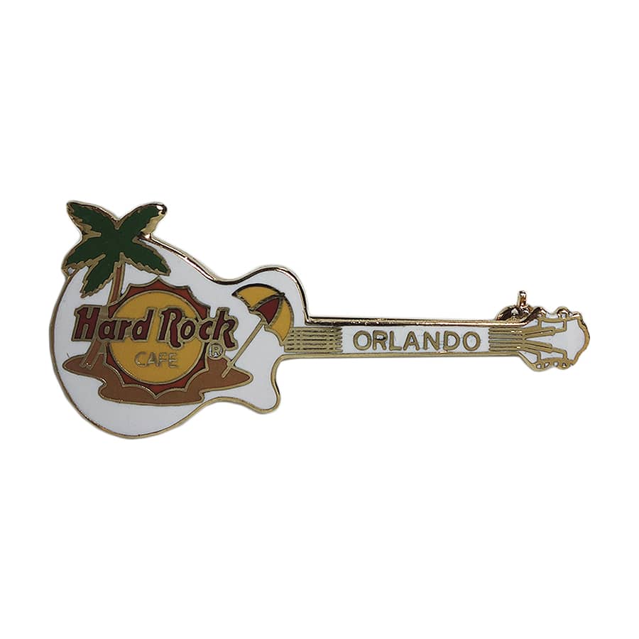 【中古】Hard Rock CAFE ギター ブローチ ORLANDO ビーチ ピンバッチ ピンバッジ 90's コレクター