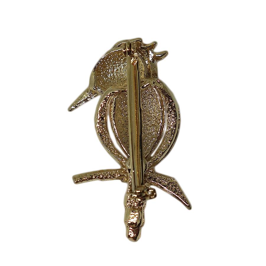 【中古】鳥 ブローチ 金色 ピンバッジ ピンバッチ アクセサリー