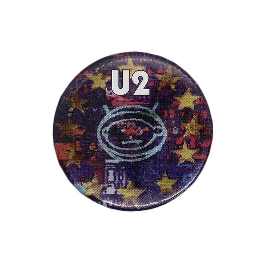 【中古】USA製 U2 ロックバンド 缶バッジ 90's レトロ ピンバッジ ビンテージ 缶バッチ ピンバッチ アメリカ輸入雑貨