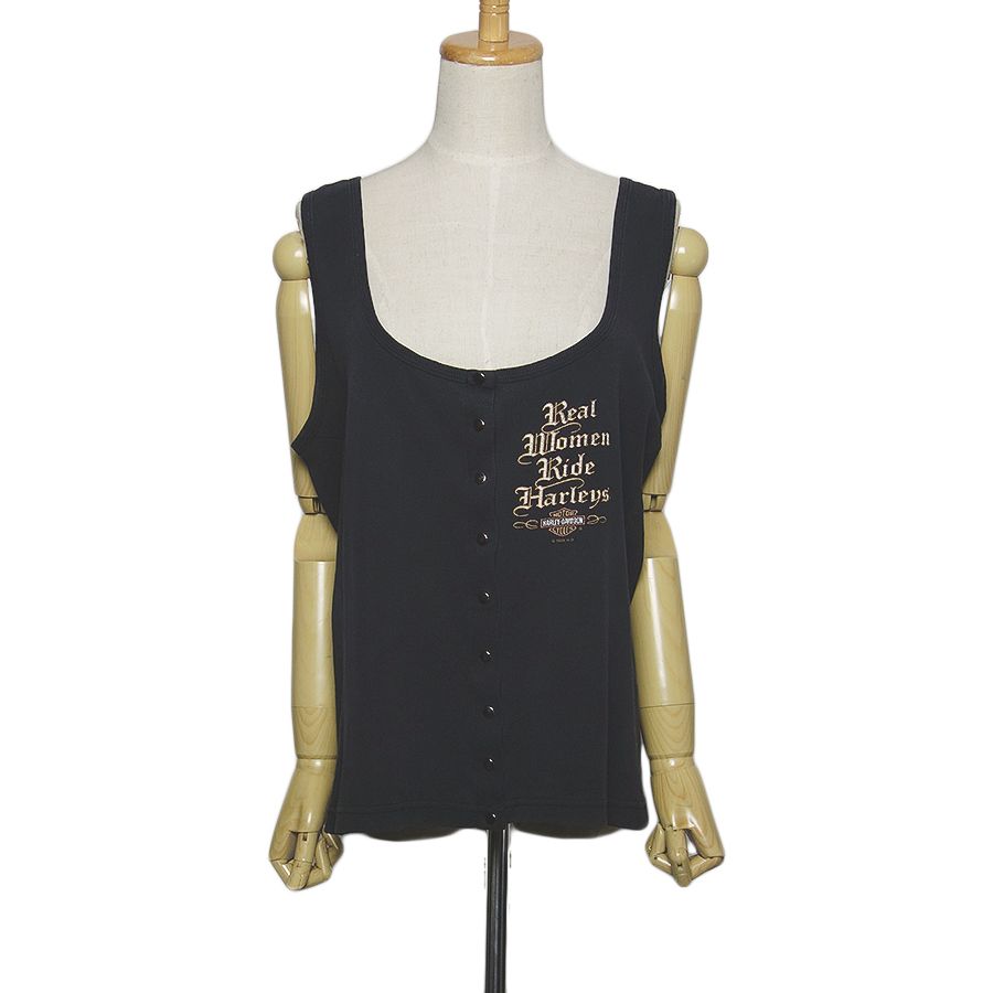 【中古】 ハーレーダビッドソン タンクトップ HARLEY-DAVIDSON レディース Lサイズ 古着 トップス アメリカ製 【異国屋】