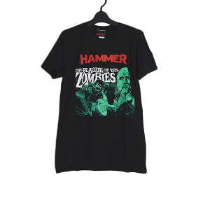 【新品】tシャツ 吸血ゾンビ GILDAN プリントTシャツ 黒色 メンズ Sサイズ 半袖 ティーシャツ THE PLAGUE OF THE ZOMBIES ホラー HAMMER