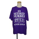 【中古】プリント Tシャツ メンズXL RETIRED NURSES 紫 パープル 古着 フルーツオブザルーム ティーシャツ Tシャツ(4)